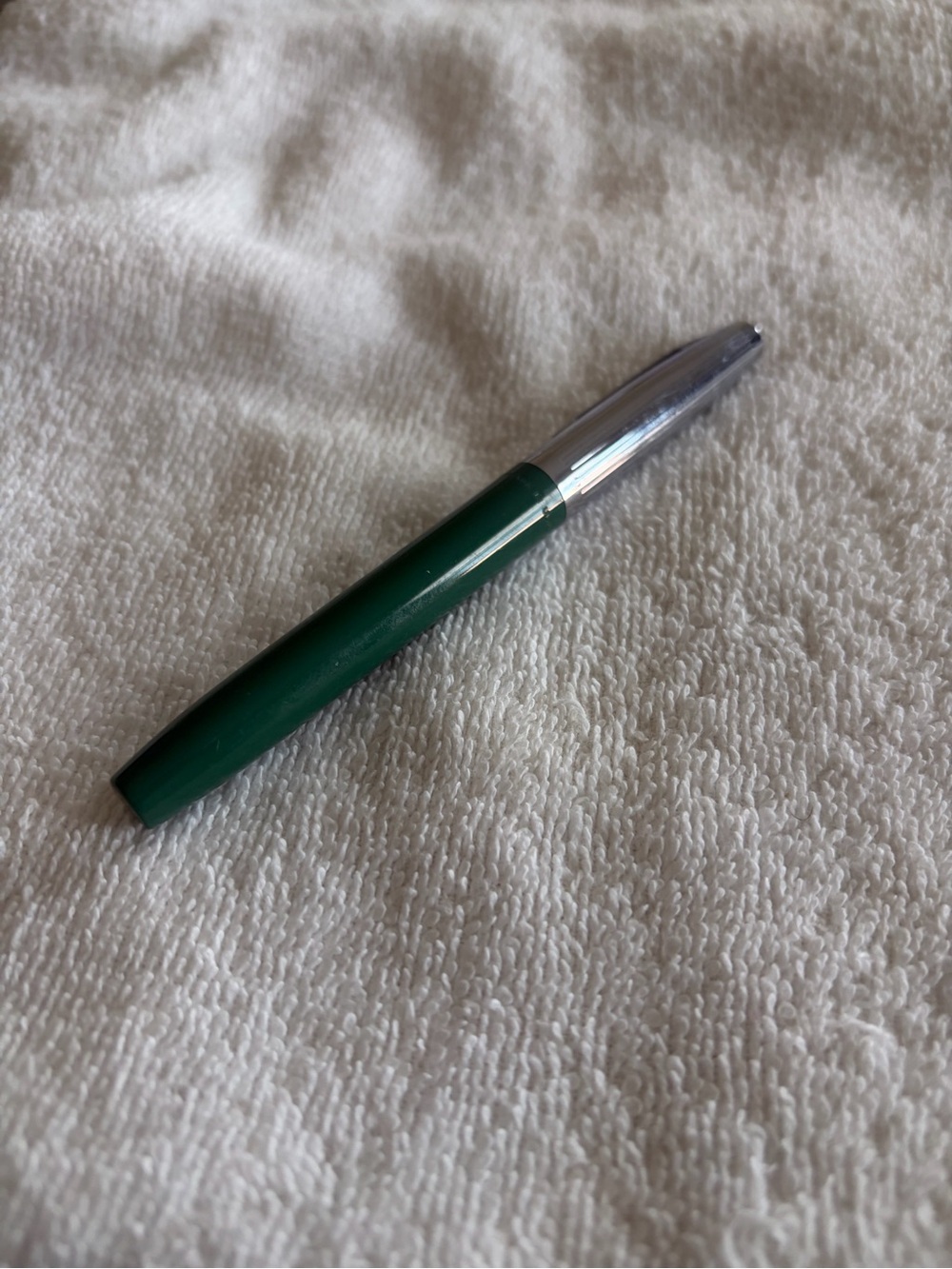 Classic Green Metal Ballpoint Pen with Chrome Cap